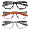 Hubeye TR90 Sports Reading Glasses Flexible Blue Light Blocking – Black+Orange 2.75