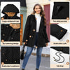 Women’s Warm Quilted Parka Coat Hooded Windproof – Black