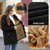 Women’s Warm Quilted Parka Coat Hooded Windproof – Black