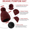 Womens Hat and Scarf Set 5 PCS Knitted Beanie